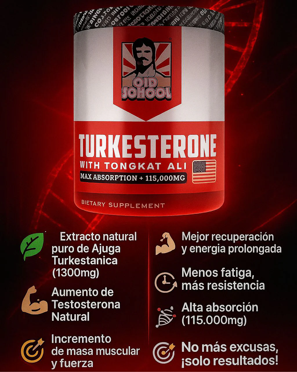 Turkesterone 💪 Testosterone Booster (120 Capsulas)